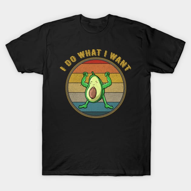 I Do What I Want Avocado Muscles Distressed T-Shirt by divawaddle